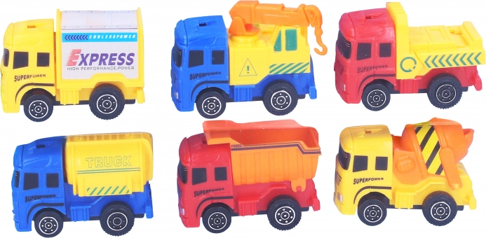 Avto set 6 avtomobilčkov z vzvratnim navijanjem 6 cm