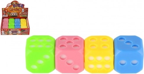 Svetleča silikonska kocka TEDDIES 4 cm – utripajoča LED kocka (mešanica barv)