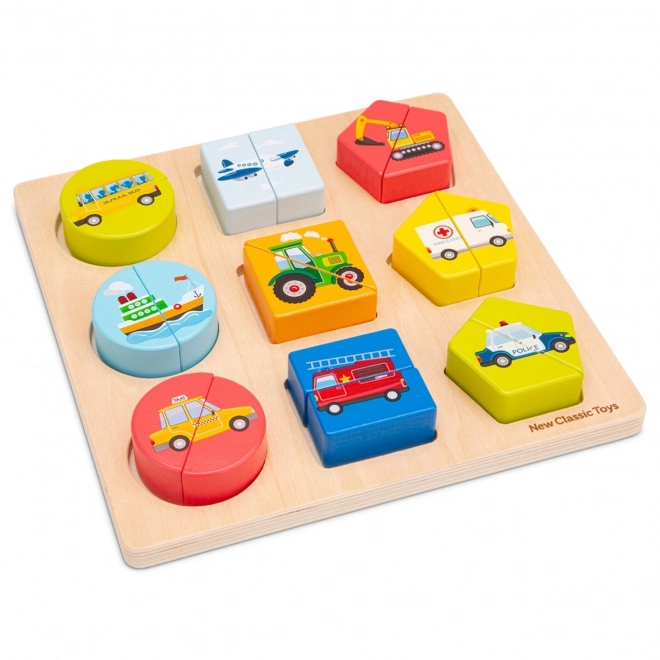 Lesena vstavljanka puzzle - prevozna sredstva