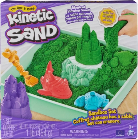 Kinetic Sand – zelena namizna peščena set s pladnjem