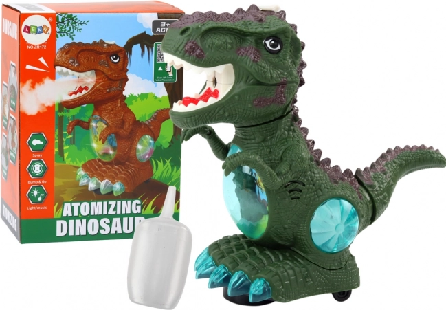 Zeleni plešoči dinozaver s tipalom za ovire in svetlobnimi učinki