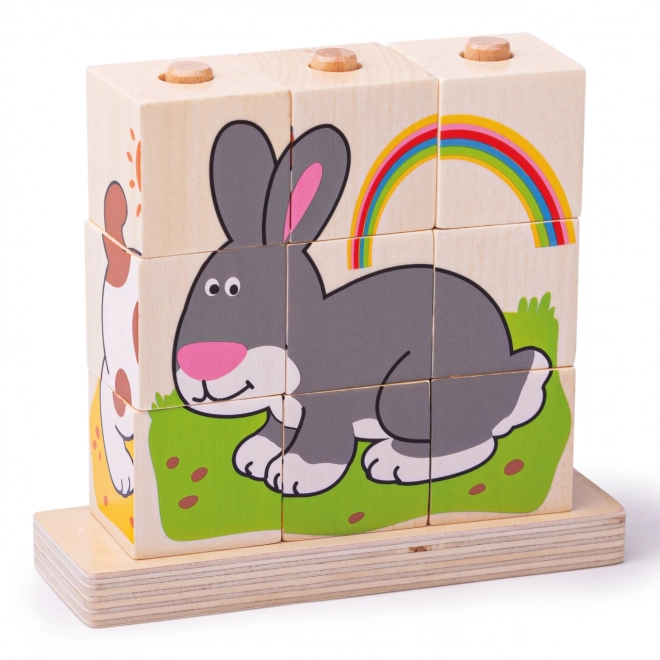 Bigjigs Dojenček Ujemi kocke živali