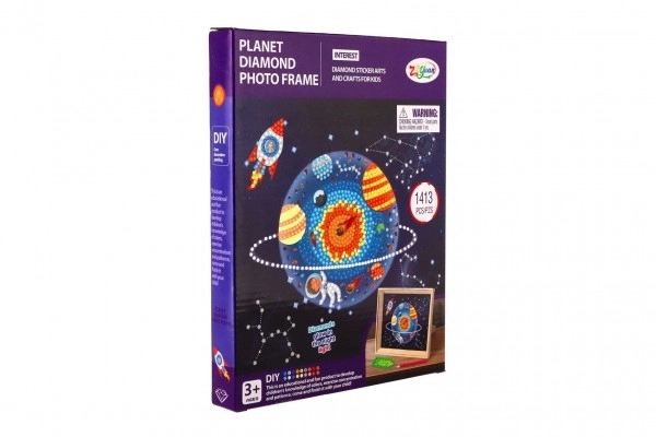 Kreativni set diamantnega slikanja Vesolje z lepljivimi diamanti v škatli 21x27x3cm