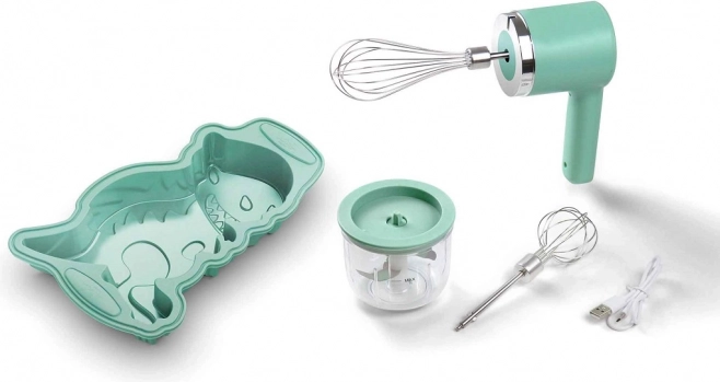 otroški mini akumulatorski set 3 v 1 – mešalnik, sekljalnik in dinozavrski model Jata