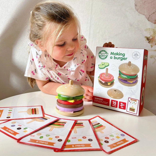 Lesena restavracija za burgerje WOOPIE GREEN za otroke