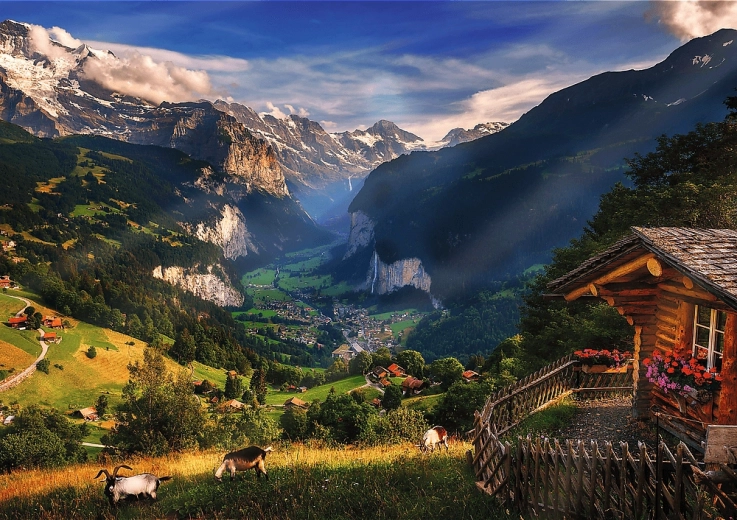 Osupljiva alpska pokrajina Lauterbrunnen