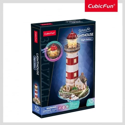 3D puzzle svetilnik z LED osvetlitvijo CUBICFUN Night Edition