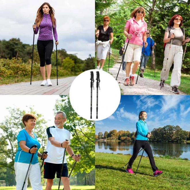 Zložljive pohodne palice Nordic Walking, črne, 2 kos