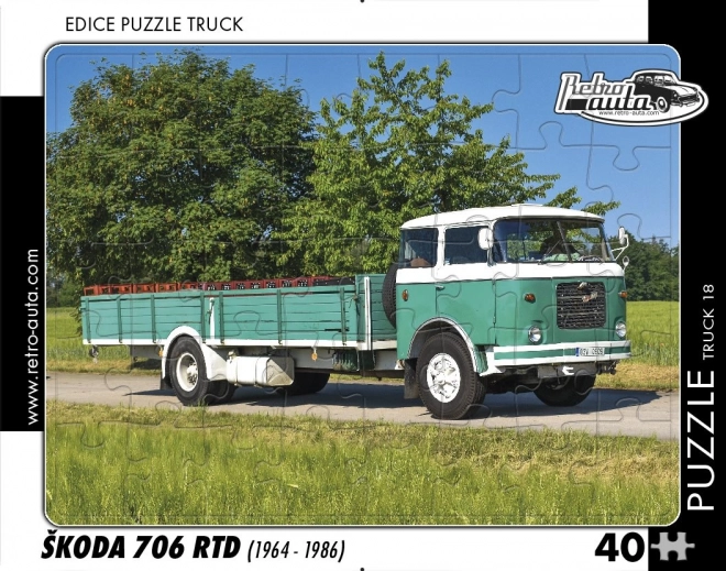 Sestavljanka Retro avtomobili Škoda 706 RTD – tovornjak, 40 koščkov