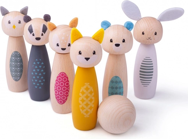 Lesene keglje gozdne živali BIGJIGS TOYS