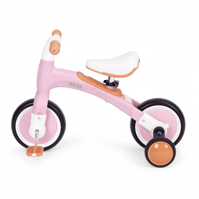 Ravnotežno kolo s pedali - vadbena kolesca 3v1 ECOTOYS – Roza