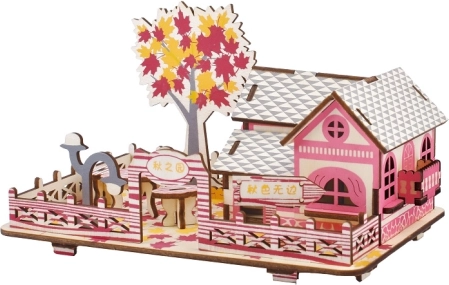 Lesene 3D sestavljanke Jesenska hiša WOODCRAFT