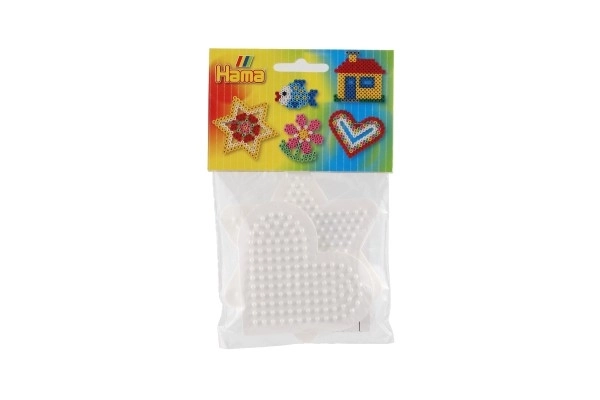 Podloga za likalne perlice Hama MIDI - zvezda, srce plastika 2 kosa v vrečki 9x9cm