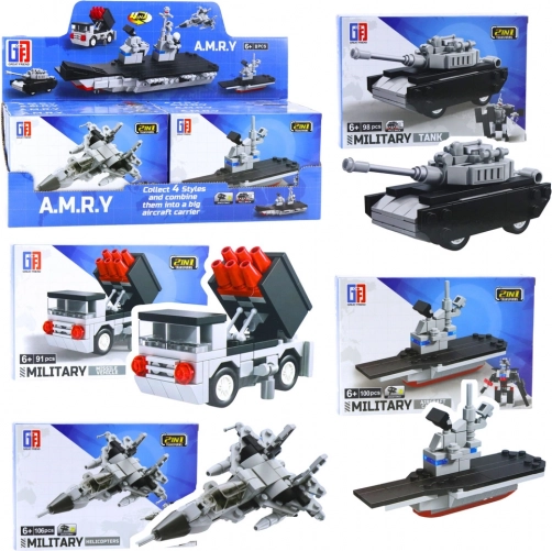 Gradbeni set 2v1: vojaška vozila in robot