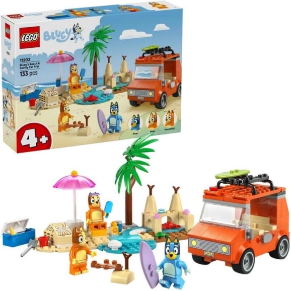 Bluey družinski izlet na plažo – gradbeni set