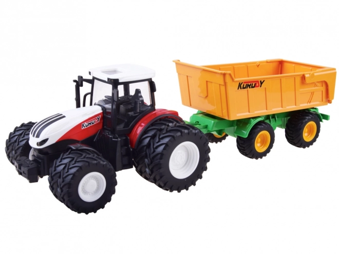 Daljinsko voden traktor z gumijastimi kolesi + prikolica RC0601