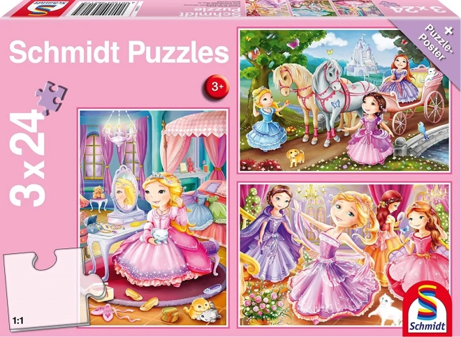 SCHMIDT Puzzle Pravljične princese 3x24 kosov