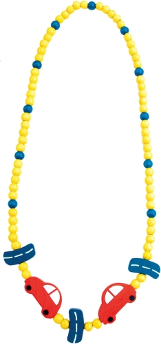 Lesena ogrlica z avtomobilčki 23 cm (6 kos)