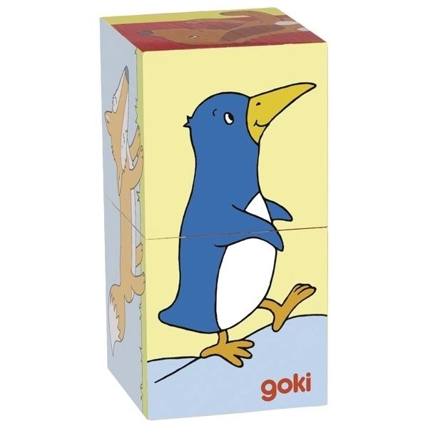 Lesene kocke z živalmi za otroke