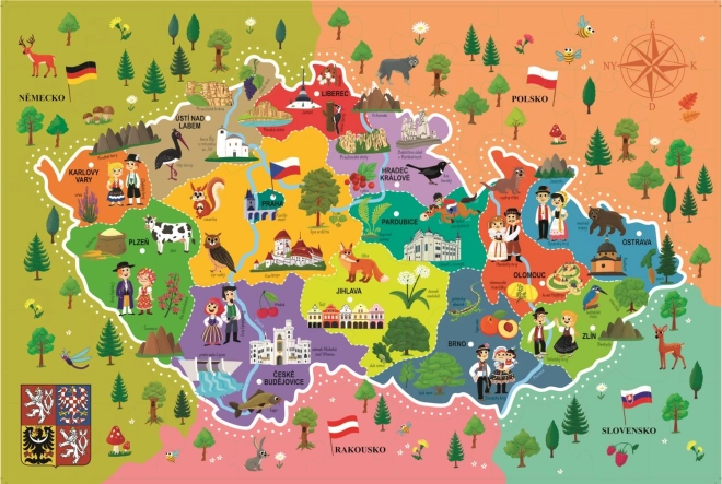 TREFL Puzzle zemljevid Češke republike 44 koščkov