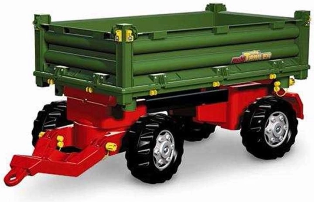 Zeleni dvonapravni prekucni priklopnik za poganjalne traktorje Rolly Toys
