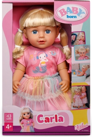 Punčka BABY born Carla 43 cm z dodatki za česanje