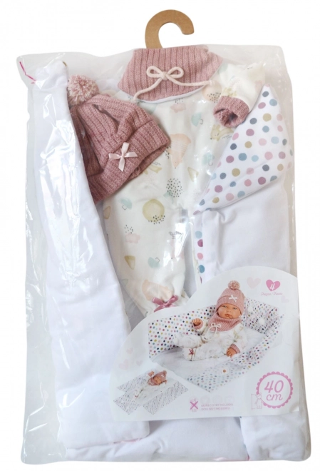 Oblačilca za punčko dojenčka New Born z dodatki
