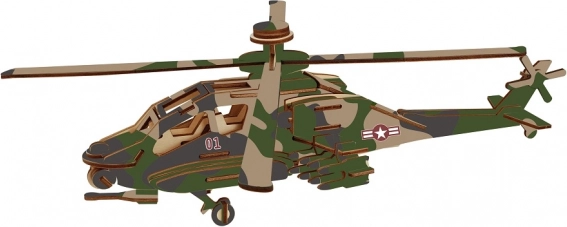 Woodcraft lesene 3D sestavljanke bojni helikopter APACHE