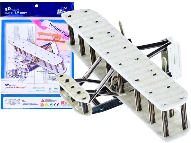 3D sestavljanka Letalo Wright Flyer 51 delov