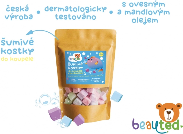 Šumeče kocke za kopel s probiotiki v zapiralni vrečki
