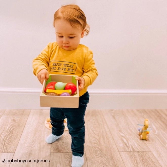 Škatla s sadjem lesene igrače Bigjigs Toys