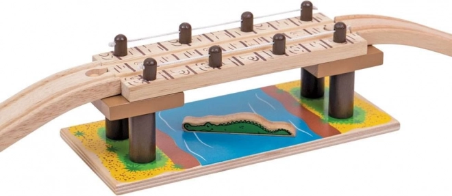 leseni safarijski most s krokodilom Bigjigs Rail