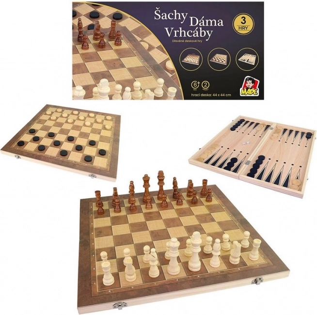 Šah set s šahovnico 44 x 44 cm