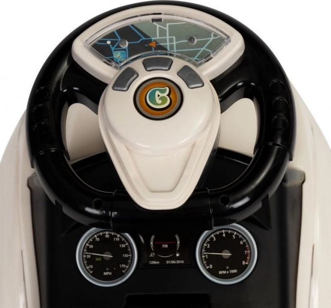 ECOTOYS Avto poganjalec z melodijami bele barve