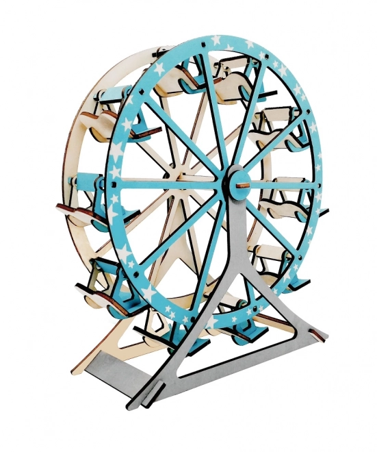 Woodcraft Lesena 3D sestavljanka Rusko kolo turkizna