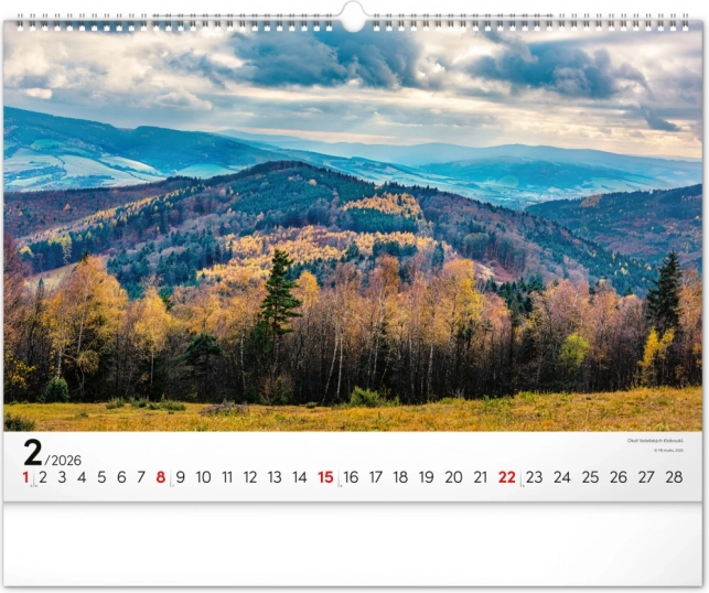 Stenski koledar Panorama Češke 2026