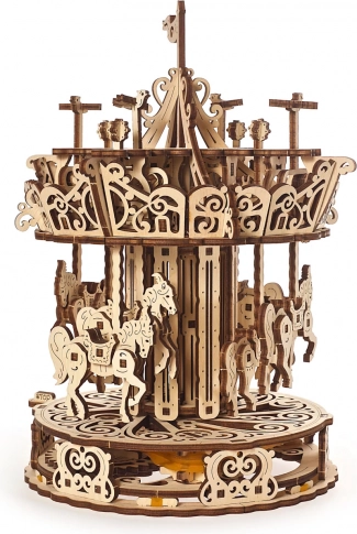 Leseni mehanski vrtiljak UGEARS 3D puzzle