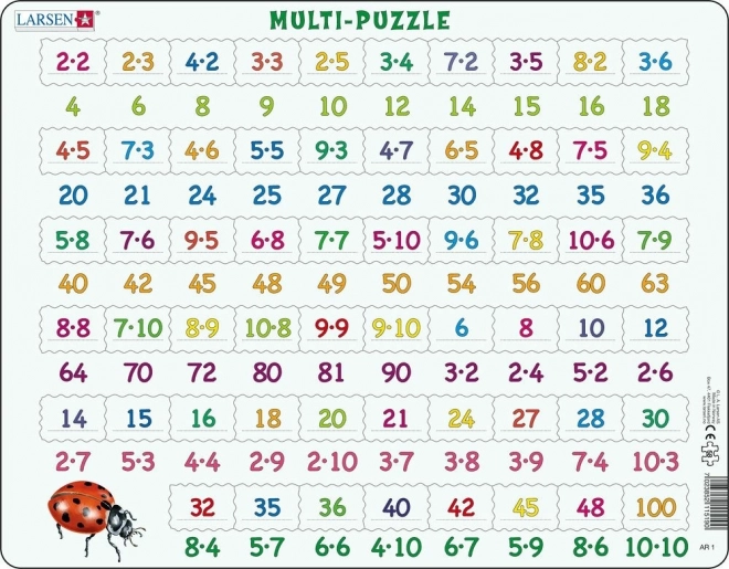 Larsen Puzzle Matematika: Množenje 81 kosov