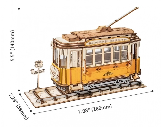 Retro Tramvaj - 3D lesena sestavljanka
