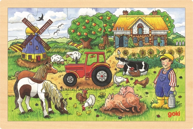 Lesene puzzle Kmetija gospoda Millerja - 24 kosov