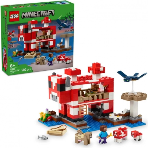 lego minecraft hiša gobe-krave