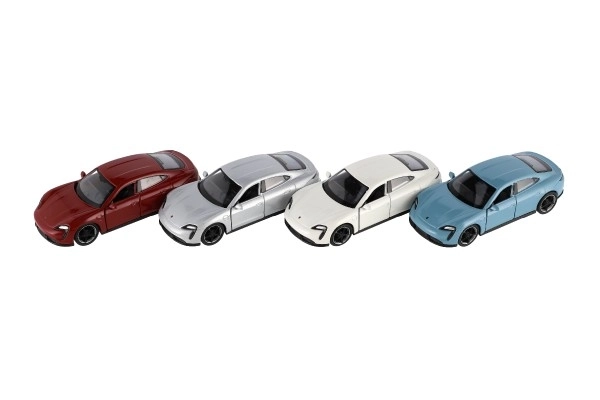 Auto Welly Porsche Taycan Turbo S kov/plast 12cm 4 barve na vzvratno navijanje 12 kosov v škatli