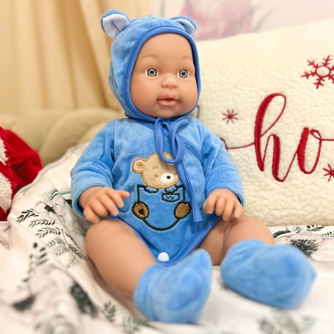 Woopie kraljevska punčka dojenček v oblekici medvedka 46 cm