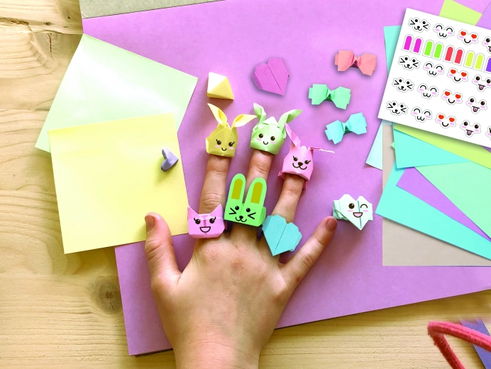 Origami ustvarjalni komplet Kawaii živalski nakit
