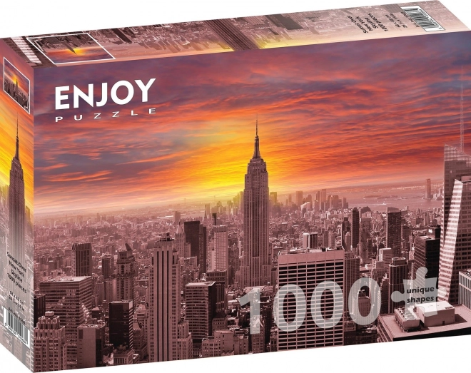 Uživaj V Uganki Sončni zahod nad panoramo New Yorka 1000 kosov