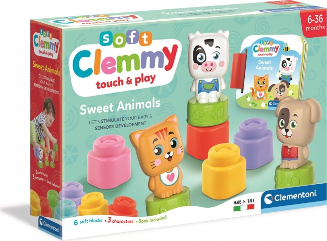 CLEMENTONI Soft Clemmy Igralni komplet z knjižico Ljube živali