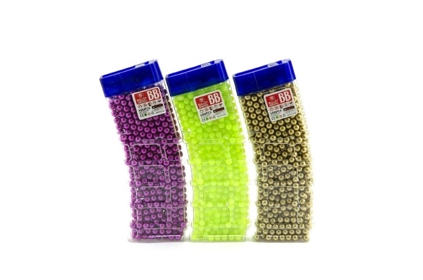Kroglice za pištolo 800 kosov 6 mm plastika 6 barv v plastični škatli 7x17 cm