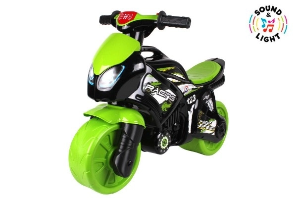Poganjalec motor zeleno-črna plast na baterije s svetlobo in zvokom v vrečki 36x53x74cm