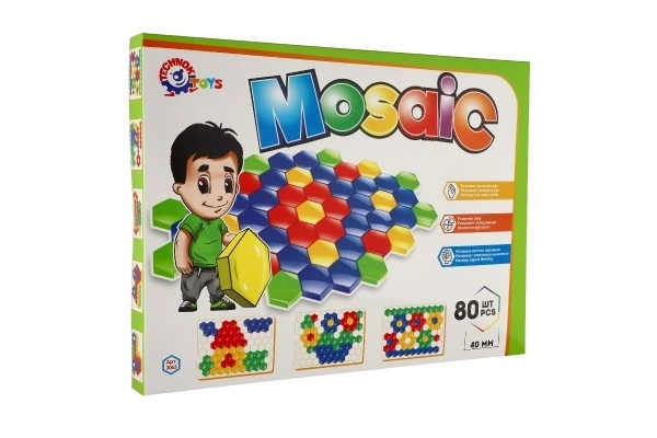 Mozaik klobuček 4cm za najmlajše gladek 80 kosov v škatli 45x34x4cm 12m+