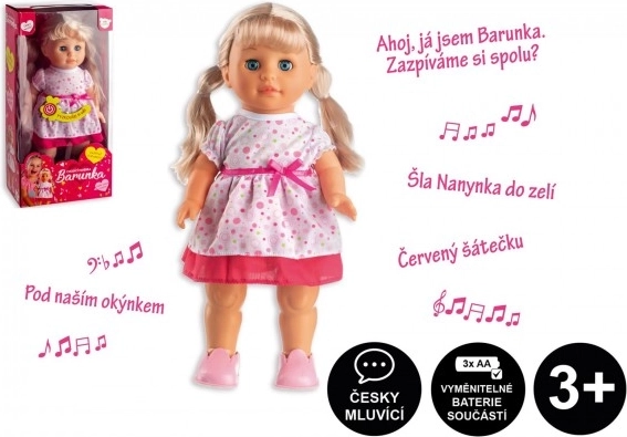 Punčka Barunka, ki hodi in poje v češčini, 42 cm